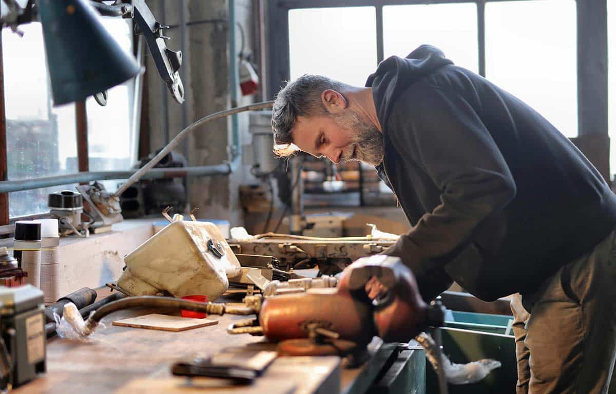 a small business owner in his workshop